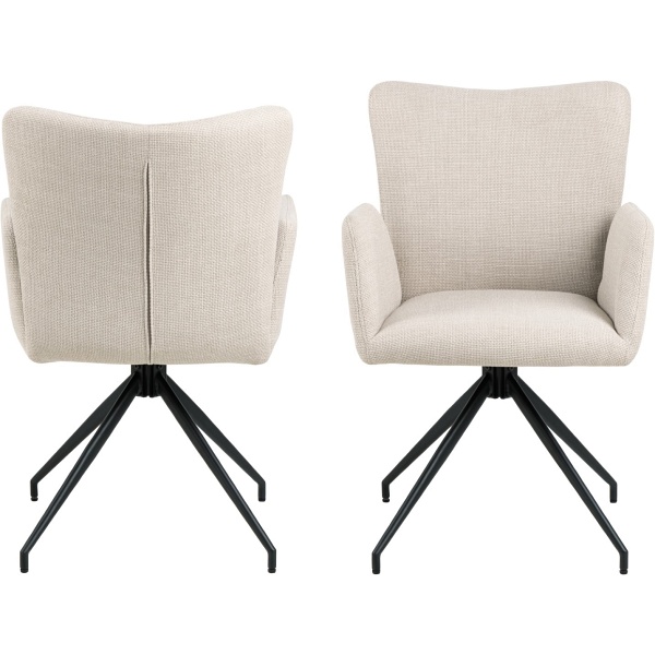 Krzesło Laura z podłokietnikami beżowe - ACTONA